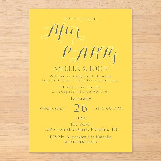 Golden invitation card acryleinladungen (Vorderseite)