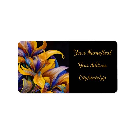 Golden Iris Hosta X AI ART Adressaufkleber (Vorne)