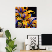 Golden Iris Hosta X AI ART Poster (Heimbüro)