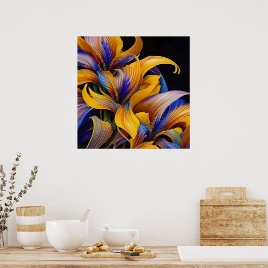 Golden Iris Hosta X AI ART Poster (Küche)