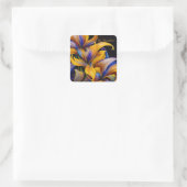 Golden Iris Hosta X AI ART Quadratischer Aufkleber (Tasche)