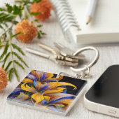 Golden Iris Hosta X AI ART Schlüsselanhänger (Vorderseite rechts)