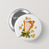 Golden Irish Harp Button (Vorne & Hinten)