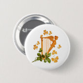 Golden Irish Harp Button (Vorne & Hinten)