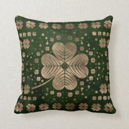 Golden Irish Kleeblatt Vierblatt Klee Kissen