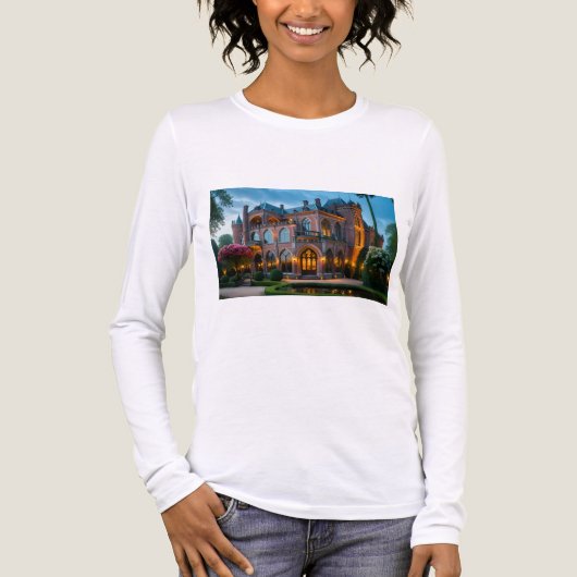 Golden Islamic Palace in den Bergen | AI-Genera Tri-Blend Shirt (Vorderseite)