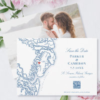 Golden Isles St Simons Georgia Karte Save the Date