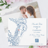Golden Isles St Simons Georgia Karte Save the Date