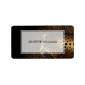 Golden Jaguar Muster Adressaufkleber (Vorne)