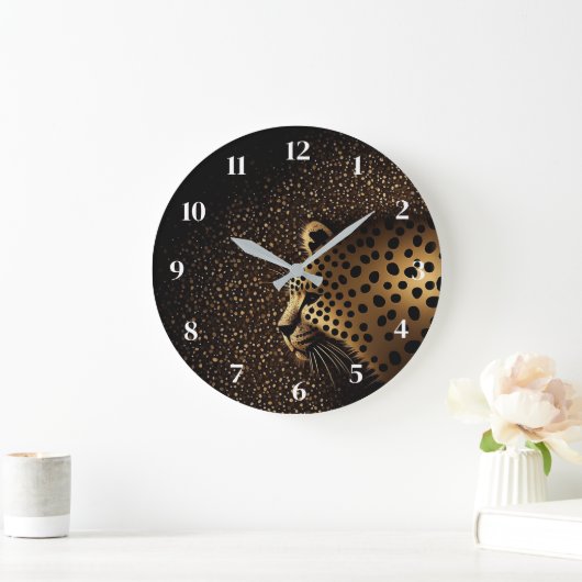 Golden Jaguar Pattern           Große Wanduhr (Zuhause)