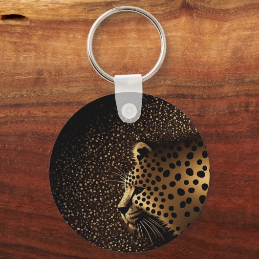 Golden Jaguar Pattern Schlüsselanhänger (Rückseite)