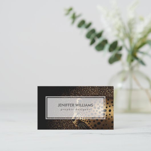 Golden Jaguar Pattern           Visitenkarte (Stehend Vorderseite)