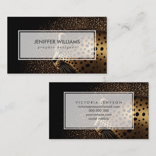 Golden Jaguar Pattern Visitenkarte (Vorne/Hinten)