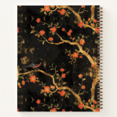 Golden Japanisch inspiriert Blossom Spiral Noteboo Notizblock (Rückseite)