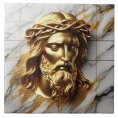 Golden Jesus eine göttliche Gegenwart in Marmor Fliese (Vorderseite)