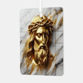 Golden Jesus eine göttliche Gegenwart in Marmor Ornament Aus Metall (Vorderseite links)