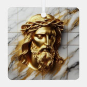 Golden Jesus eine göttliche Gegenwart in Marmor Ornament Aus Metall (Rückseite)