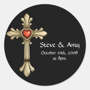 Golden Jeweled Cross Anpassbare Sticker 18