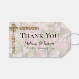 Golden Jeweled Floral Wedding Danke Geschenkanhänger