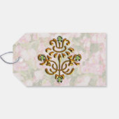 Golden Jeweled Floral Wedding Danke Geschenkanhänger (Rückseite Horizontal)