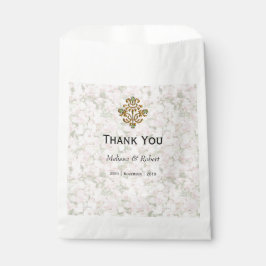 Golden Jeweled Floral Wedding Danke Geschenktütchen