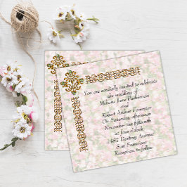 Golden Jeweled Floral Wedding Einladung