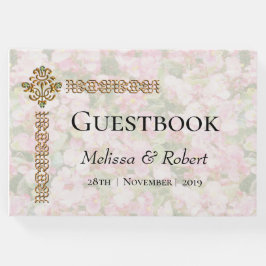 Golden Jeweled Floral Wedding Gästebuch