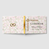 Golden Jeweled Floral Wedding Gästebuch (Voll)