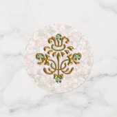 Golden Jeweled Floral Wedding Konfetti (Klein Vorderseite)