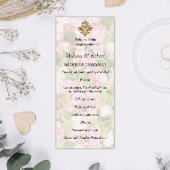 Golden Jeweled Floral Wedding Programm