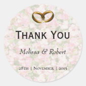 Golden Jeweled Floral Wedding Runder Aufkleber (Vorderseite)