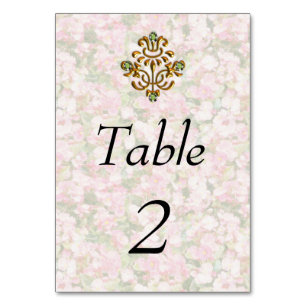Golden Jeweled Floral Wedding Tischnummer