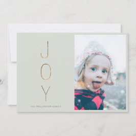Golden JOY Modern Foto Holiday Card | Feiertagskarte