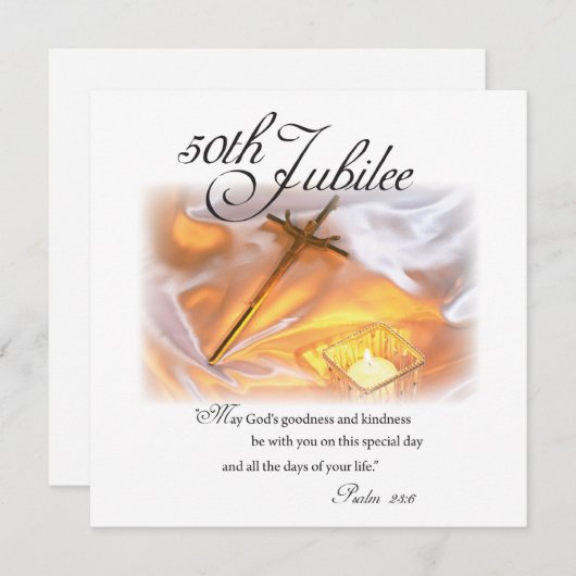 Golden Jubilee Religious Life, Candle Cross Candle Einladung (Vorne/Hinten)