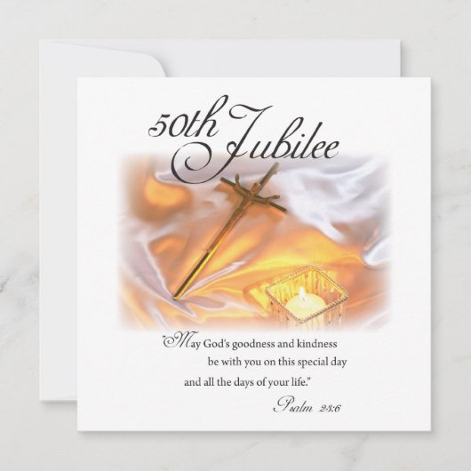 Golden Jubilee Religious Life, Candle Cross Candle Einladung (Vorderseite)