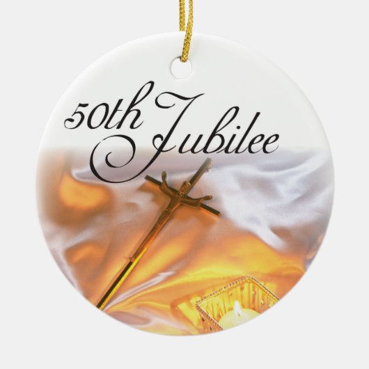 Golden Jubilee Religious Life, Candle Cross Candle Keramikornament (Vorne)