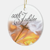 Golden Jubilee Religious Life, Candle Cross Candle Keramikornament (Links)