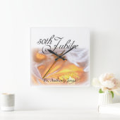 Golden Jubilee Religious Life, Candle Cross Candle Quadratische Wanduhr (Zuhause)