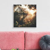 Golden Jungle Glasshouse Reclaimed by Nature Leinwanddruck (Insitu (Wohnzimmer))