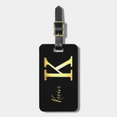 Golden K Name Gepäck Tag Gepäckanhänger (Vorderseite vertikal)