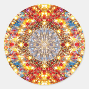 Golden Kaleidoscope Mandala – Sparkling Sticker