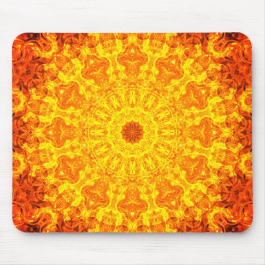 Golden Kaleidoscopic Mandala Art Mousepad (Vorne)