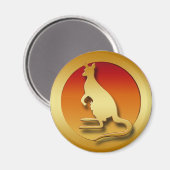 GOLDEN KANGAROO MAGNET (Vorderseite/Rückseite)
