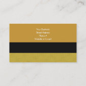 Golden Kariert mit Black und Pumpkin Visitenkarte (Rückseite)