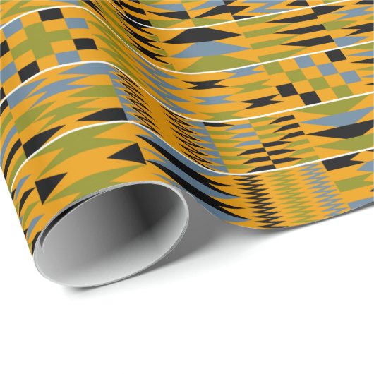 Golden Kente African Geschenkpapier (Rolleneckpunkt)