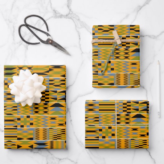 Golden Kente Geschenkpapier Set (Vorderseite)