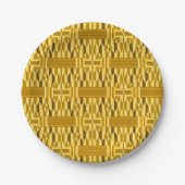 Golden Kente Musterpapierplatte Pappteller (Vorderseite)