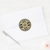 Golden Kiku Blume Runder Aufkleber (Umschlag)