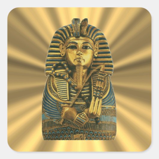 Golden King Tut #2 Quadratischer Aufkleber (Vorderseite)