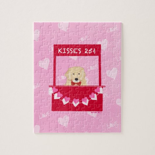 Golden Kissing Booth Valentines Jigsaw Puzzle (Vertikal)